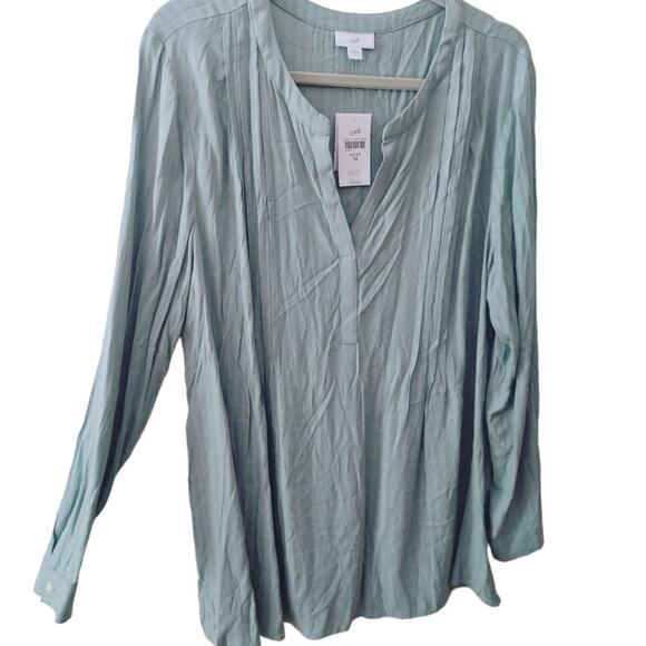 J. Jill Tunic Pintucked Popover Mineral Medium NWT - Picture 2 of 7